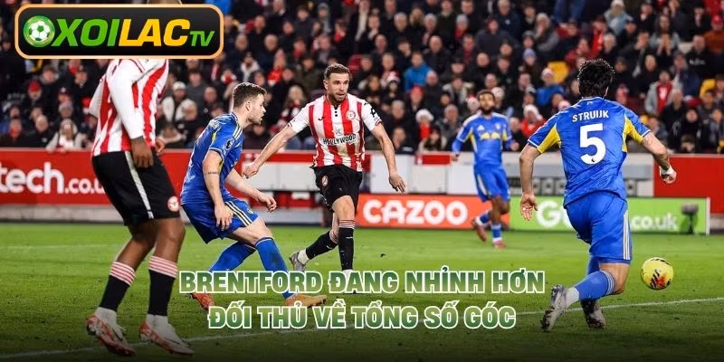Brentford đang nhỉnh hơn đối thủ về tổng số góc